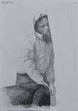 10. _Heavenly hundred Hero. Figue sketch_ 2023, 29x21 cm, pencil on paper
