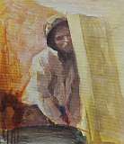 15. _A Heavenly Hundred Hero. Coluor study_ 2023, 33,5x29 cm, oil on canvas