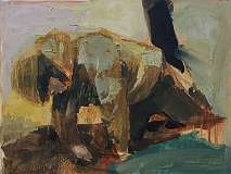 17. _A shot Hero. Coluor study_ 2023, 26x33 cm, oil on canvas
