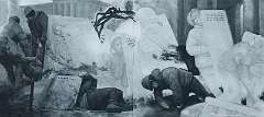 3. _Winter that changed us. Sketch_ 2023, 45x100 cm, drawing sauce and graphit pencil on paper