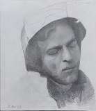 4. _Heavenly hundread Hero. Drawing portrit study_ 2023, 24x21 cm, pencil on paper