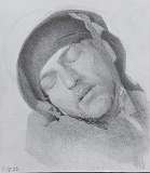 5._Dying Hero. Drawing portrit study_ 2023, 24x21 cm, pencil on paper