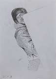 6. _Dying Hero. Figue sketch_ 2023, 29x21 cm, pencil on paper