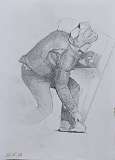 7. _Fighting Hero of the Maidan. Figue sketch_ 2023, 29x21 cm, pencil on paper
